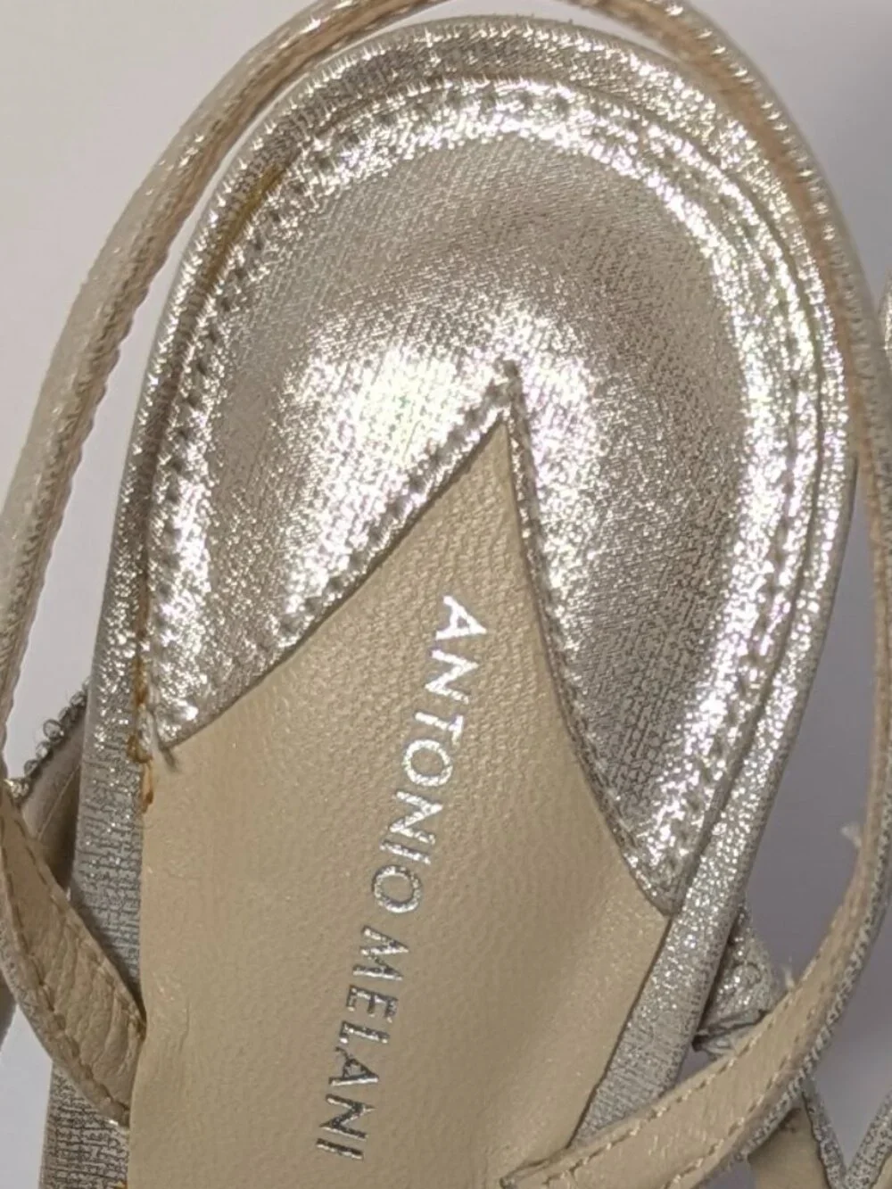 Antonio Melani Mesli Strappy Dress Sandal in Metallic Gold